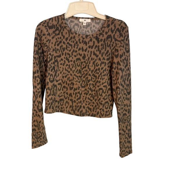 BP NWT Leopard Print Long Sleeved Top Blouse Size Small - Picture 1 of 13